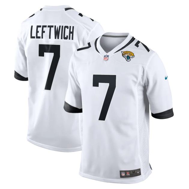 mens nike byron leftwich white jacksonville jaguars retired player game jersey